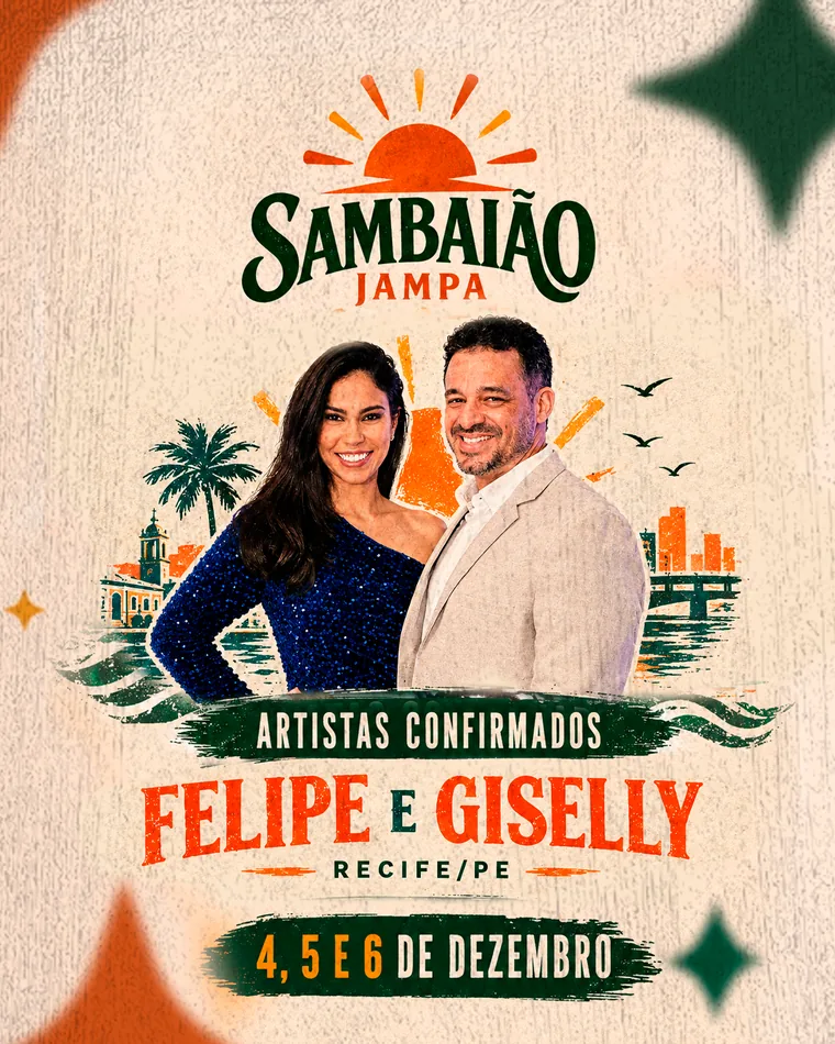 Arte de Felipe e Giselly, artistas confirmados do Sambaião